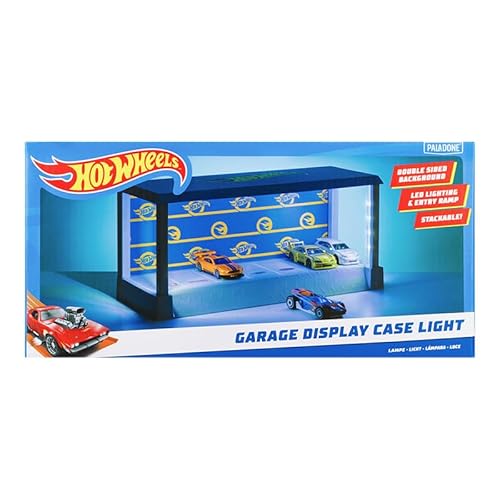 Paladone Hot Wheels Garage & Display Light – Prodotto Con Licenza Ufficiale Mattel, Custodia Luminosa Per 7 Auto, Sfondo Personalizzabile, Regalo Per 