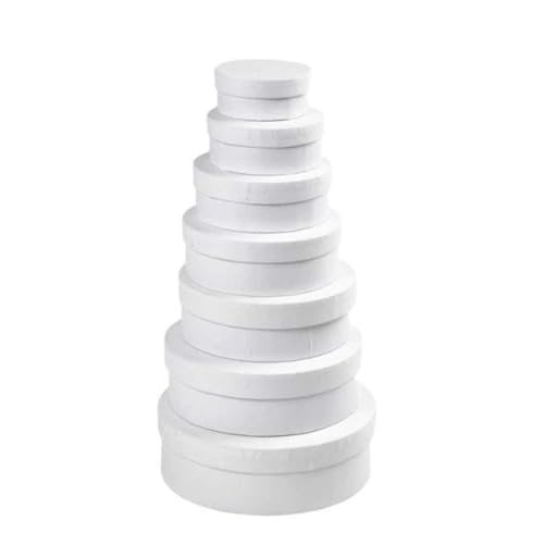 Creativ 100263 - Set Di 7 Scatole Rotonde, Diametro: 8,5 + 10,5 + 12,5 + 14,5 + 16,5 + 18,5 + 21,5 Cm, Altezza: 4 + 4,5 + 5,5 + 6 + 6,5 + 7 Cm, Colore
