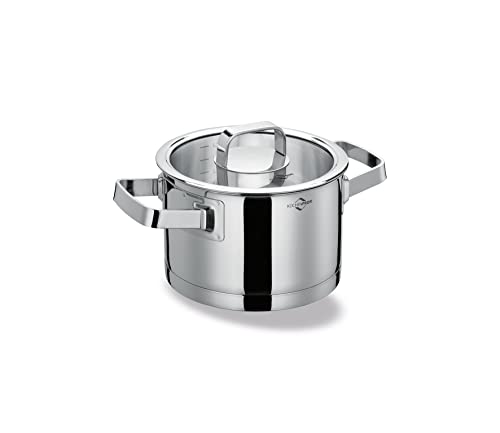 Küchenprofi Cook San Remo - Pentola A Induzione, 16 Cm, Altezza 10 Cm, 2 L, Per Tutti I Piani Cottura, Coperchio In Vetro Di Sicurezza