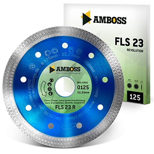 Amboss Fls 23R"Revolution" – Disco Diamantato Per Troncatura, Extra Sottile (1,2 Mm) –Per Piastrelle/Gres Porcellanato Extra Duro/Granite/Ceramica