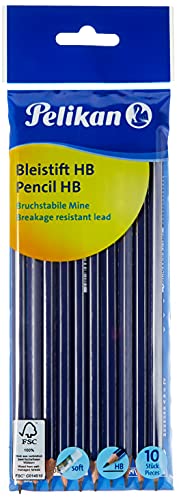 Pelikan 10 Matite In Grafite Hb E Gommino - Mine Resistenti Alla Rottura, Facili Da Temperare, Prodotto In Germania
