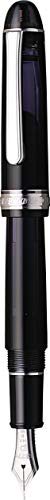 Platinum Century #3776 - Penna Stilografica Giapponese Rodio Black Diamond Sf/Nero, 0,30-036 Mm, Realizzata A Mano, In Oro 14 Carati, Con Confezione R
