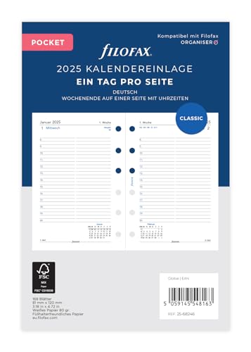 Filofax Tasca 1 Giorno Su Un Lato. (Tedesco)2025