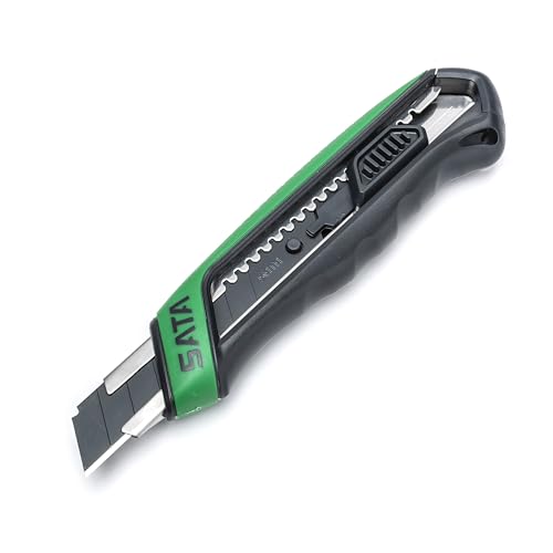 Sata St93482 T-Series - Coltello A Scatto Da 18 Mm, Con Manico Ergonomico E Impugnatura Morbida, Colore: Verde