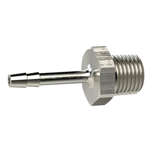 Bocchetta Per Tubo Flessibile, R 1/8 A., Per Tubo Lw 9 Mm, Sw 14, In Ottone Nichelato, Pressione Di Lavoro Max. 25 Bar Max. 150 °C