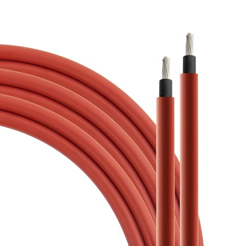 Seki Cavo Solare 6 Mm² 10 Metri H1Z2Z2-K Rosso Pv Per Pannelli Solari; Fino A 1500 V; Flessibile, Doppio Isolamento, Cavo In Rame Puro; Anello
