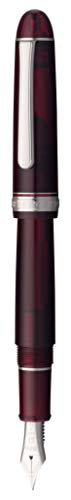 Platinum Penna Stilografica Giapponese #3776 Century Rhodium Bourgogne M/Rosso / 0,34-0,44 Mm Fatta A Mano/Piuma In Oro 14 Kt/Con Confezione Regalo/Pe