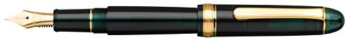 Platinum Ppnb15000-41Ef, Enna Stilografica Giapponese #3776 Century Gold Trim Laurel Green Ef/Verde/0,24-0,28 Mm/Realizzata A Mano In Oro 14 Ct, Con S