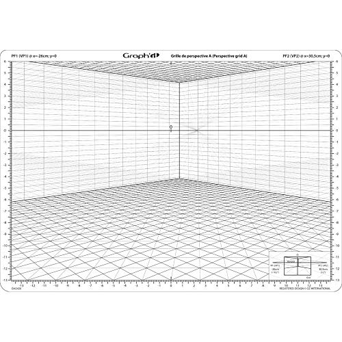 Graph'It Griglia Prospettica Flessibile Trasparente, Modello A In Prospettiva Obliqua, Formato A4