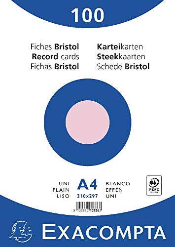 Exacompta 10336E Cartoncini Bristol, 21X29 Cm, Rosa
