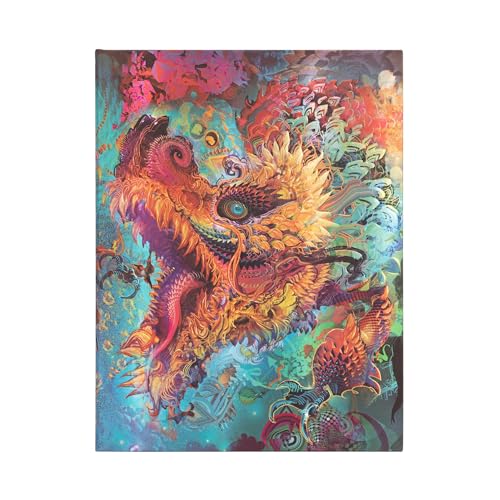 Paperblanks | Drago Infuocato | Diari A Copertina Rigida | Ultra | Righe: Hardcover, 120 Gsm, Ribbon Marker, Memento Pouch, Elastic Closure