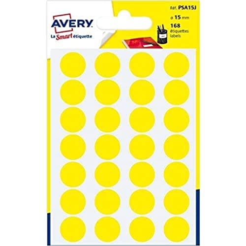 Avery Italia Psa15J Etichette Adesive Rotonde, A6, Giallo