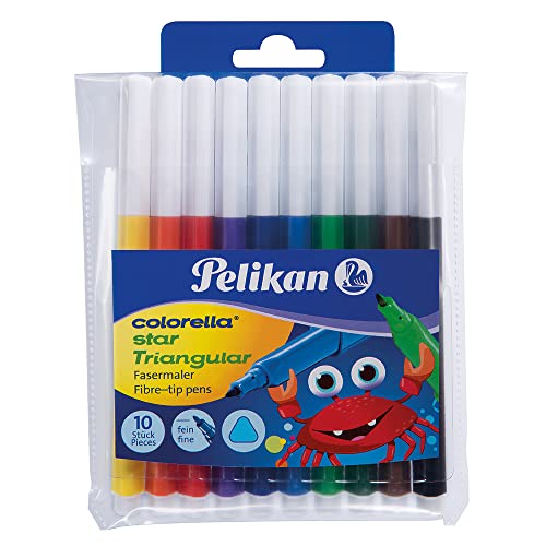 Pelikan Bolígrafos De Fibra Colorella Star Triangular C303 10 Colores