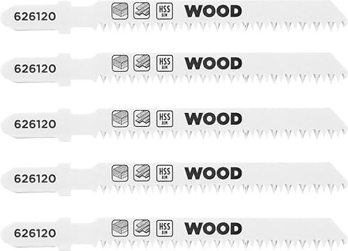 Kwb 5X Lame Per Seghetto Alternativo Per Laminato (Adatte Per Laminato, Legno Duro, Bimetallo, Denti Temprati, Supporto A T)