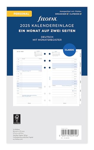Filofax Personal 1Mo./2S. Tabbed (Tedesco) 2025