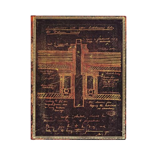 Paperblanks | Tesla, Bozzetto Di Una Turbina | Flexi A Copertina Morbida | Ultra | Bianco