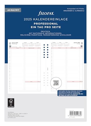 Filofax A5 Professional 1 Giorno Su Un Lato (Tedesco)2025