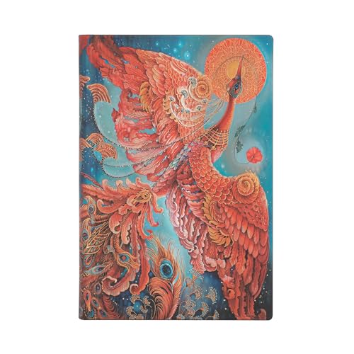 Paperblanks | Uccello Di Fuoco | Flexi A Copertina Morbida | Mini | Righe: Flexi Softcover, 80 Gsm, Ribbon Marker, Memento Pouch, Book Edge Printing