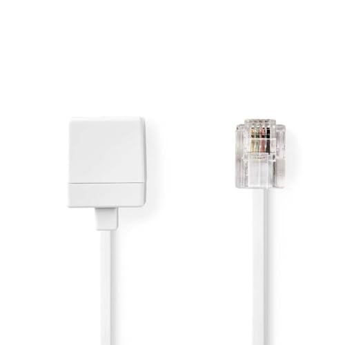 Nedis Cavo Di Prolunga Per Telecomunicazioni | Rj11 Maschio | Rj11 Femmina | 5.00 M | Design Cavo: Piatto | Tipo Di Cavo: Rj11 | Bianco