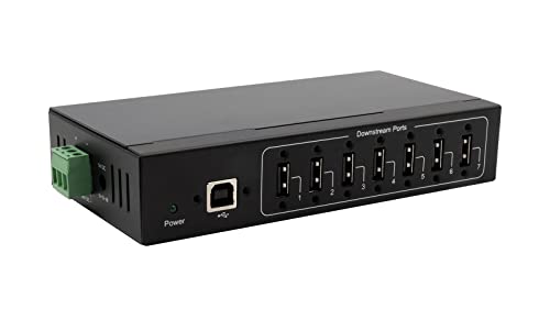 Exsys Ex-11217Hmvs - Alimentatore Di Rete A 7 Porte Usb 2.0, In Metallo, Din-Rail Kit Genesys Chipset