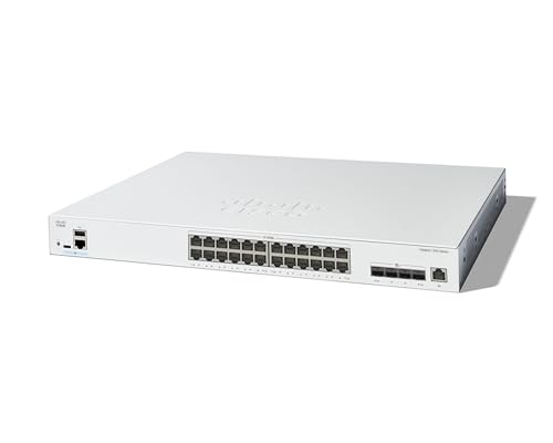Cisco Catalyst 1300-24Xt Managed Switch, 20 Porte 10G In Rame, 4 Porte Combinate Sfp+ 10Ge, Protezione Limitata A Vita (C1300-24Xt)