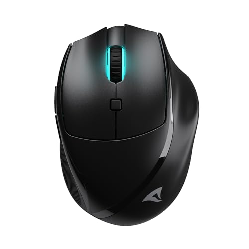 Sharkoon Officepal M25W Nero - Mouse Wireless Dal Design Ergonomico Per L'Ufficio E La Casa, Sensore Preciso, Click Silenziosi, Batteria A Lunga Durat