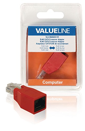 Valueline Vlcb89251R Adattatore Di Rete, Rj45 Maschio - Rj45 Femmina, Rosso