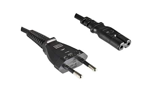 Helos - Cavo Di Collegamento Di Rete, Spina Europea Su C7 (Euro 8), 3 M, Colore: Nero