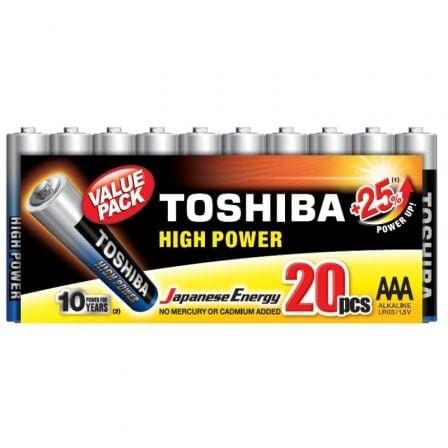 Toshiba Lr03Gcp Mp-20 Single-Use Battery Aaa Alkalina Pack 20 Unidades