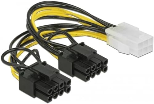 Delock Cavo Di Alimentazione A 6 Pin Pcie -> 2 X 8 Pin Pcie Bu/St 0,15 M