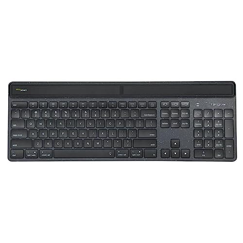 Targus Ecosmart - Tastiera - Energia Sostenibile - Antimicrobica - Retroilluminato - Senza Fili - Bluetooth 5.0 - Qwerty - Francese - Interruttore Tas