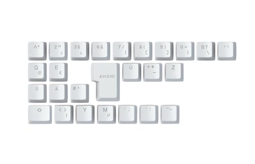 Glorious Gaming 26 Abs Doubleshot Keycaps V2 (Layout Tedesco) - Stampaggio A Iniezione Bicolore, Anti-Scolor., Simboli Trasparenti Per Rgb, Adatti All