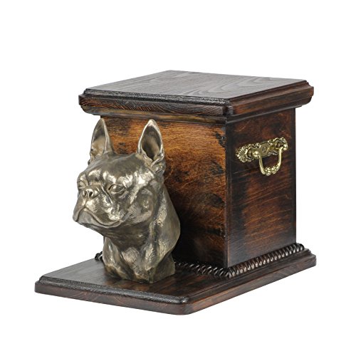 Art-Dog Urna Commemorativa Per Cani Personalizzata Fatta A Mano - Scatola Per Cremazione Per Cani Personalizzata Di Lunga Durata - 19X31X22Cm - Boston