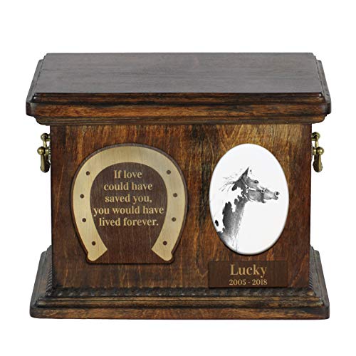 Art-Dog Urna Commemorativa Per Cavalli Personalizzata - Urna In Legno Fatta A Mano - Scatola Per Cremazione Per Cavalli Durevole E Di Lunga Durata - 8