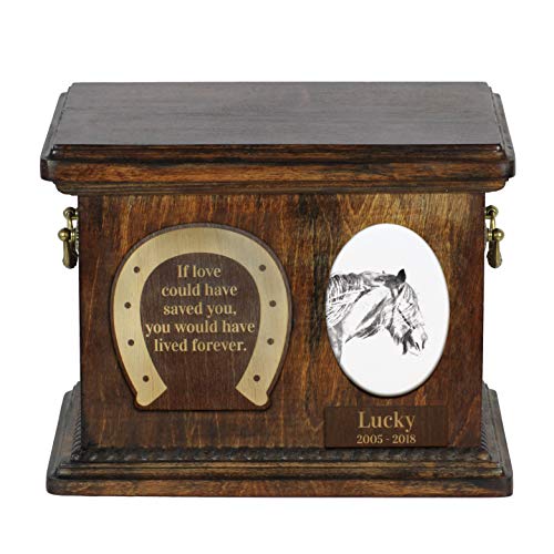 Art-Dog Urna Commemorativa Per Cavalli Personalizzata - Urna In Legno Fatta A Mano - Scatola Per Cremazione Per Cavalli Durevole E Di Lunga Durata - 8