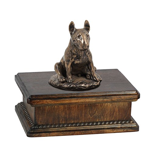Art-Dog Custom Dog Mama Sitting Statue Urna Commemorativa - Bronzo Fuso A Freddo Fatto A Mano Su Base In Betulla - Urna Per Le Ceneri Di Cane - 24,5X2