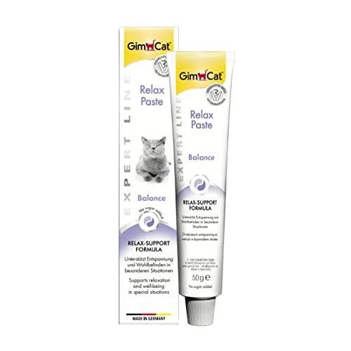 Gimcat Expert Line Relax Pasta, Snack Per Gatti Funzionale Che Favorisce Il Rilassamento E Il Benessere Del Gatto, 1 Tubetto, 1 X 50 G