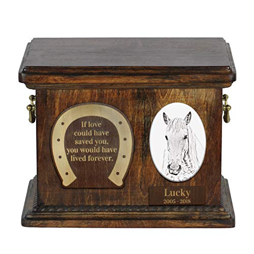 Art-Dog Urna Commemorativa Per Cavalli Personalizzata - Urna In Legno Fatta A Mano - Scatola Per Cremazione Per Cavalli Durevole E Di Lunga Durata - 8