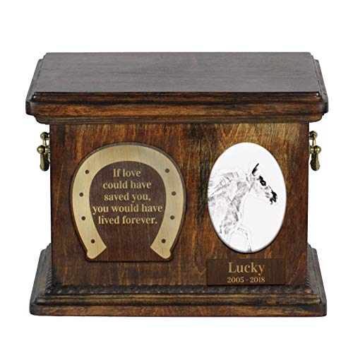 Art-Dog Urna Commemorativa Per Cavalli Personalizzata - Urna In Legno Fatta A Mano - Scatola Per Cremazione Per Cavalli Durevole E Di Lunga Durata - 8