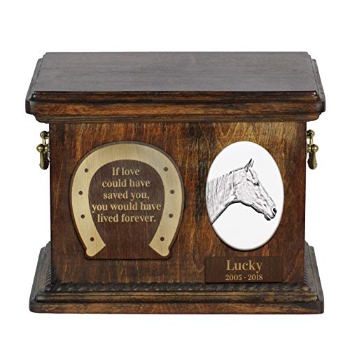 Art-Dog Urna Commemorativa Per Cavalli Personalizzata - Urna In Legno Fatta A Mano - Scatola Per Cremazione Per Cavalli Durevole E Di Lunga Durata - 8