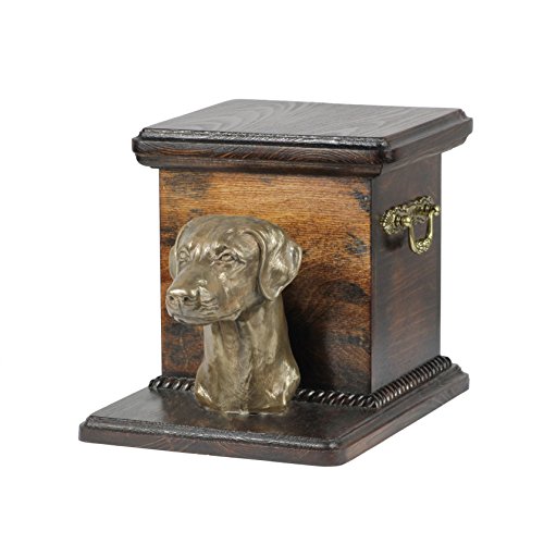 Art-Dog Urna Commemorativa Per Cani Personalizzata Fatta A Mano - Scatola Per Cremazione Per Cani Personalizzata Di Lunga Durata - 19X31X22Cm - Doberm