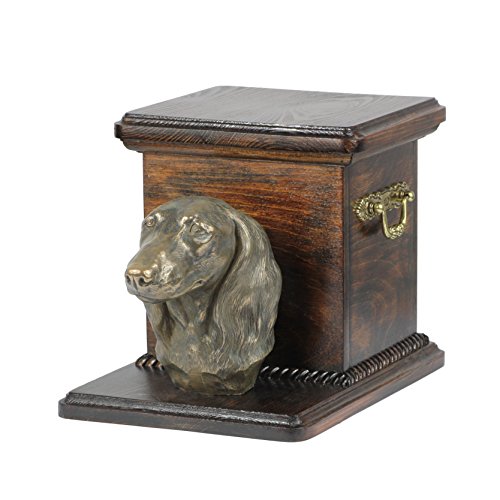 Art-Dog Urna Commemorativa Per Cani Personalizzata Fatta A Mano - Scatola Per Cremazione Per Cani Personalizzata Di Lunga Durata - 19X31X22Cm - Bassot