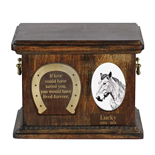 Art-Dog Urna Commemorativa Per Cavalli Personalizzata - Urna In Legno Fatta A Mano - Scatola Per Cremazione Per Cavalli Durevole E Di Lunga Durata - 8