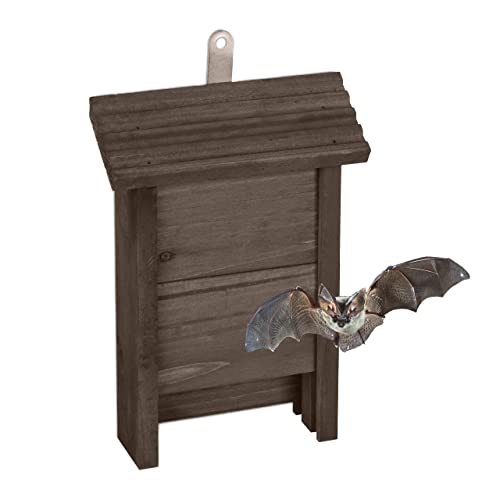 Relaxdays Rifugio Per Pipistrelli, Nido Casetta Per Pipistrellini, Bat Box, Hlp: 29X18X6 Cm, Da Giardino, Legno, Marrone