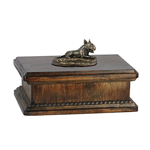 Art-Dog Custom Dog Mama Sitting Statue Urna Commemorativa - Bronzo Fuso A Freddo Fatto A Mano Su Base In Betulla - Urna Per Le Ceneri Di Cane - 24,5X2