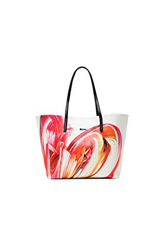 Desigual Pu Shopping Bag, Donna, Bianco, U