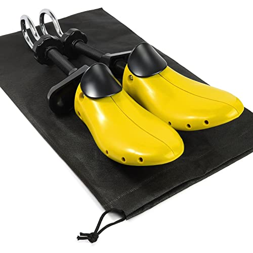 Igadgitz Home U7184 Allarga Scarpe, Tendiscarpe, Forme Scarpe Con Tappi Per Alluce Valgo, Cuscinetto Per Altezza E Custodia - Giallo E Nero - Uomo Eu