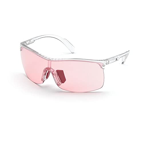 Adidas Sport - Occhiali Da Sole Sp0003 - Forma A Mascherina, Colore Cristalllo, Colore Lente Rosa Grigio Fotocromatiche