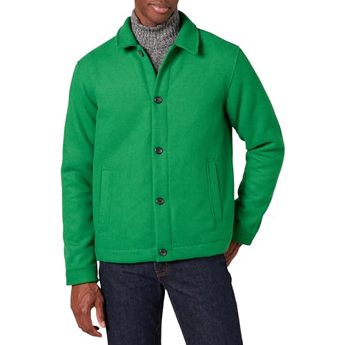 Amazon Essentials Giacca Corta In Lana (Disponibile Nelle Taglie Big & Tall) Uomo, Verde, 3Xl Plus Tall