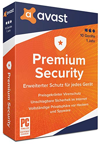 Avast Premium Security, 10 Geräte, 1 Jahr, 1 Dvd-Rom
